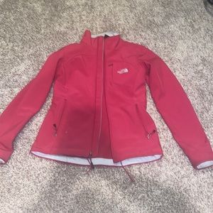 pink north face jacket